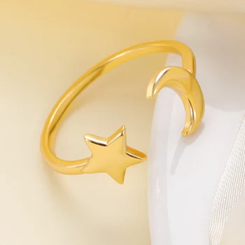 Aranyos Új Design Star Hold Gyűrű Divat Geometriai Arany Ezüst Szín Varázsa Hölgy, Lány Gyűrű, Ékszerek Legjobb Barátom Ajándék BFF
