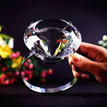Túlméretes Mesterséges Gyémánt Gyűrű, Esküvői Dekoráció Valentin Napi Ajándék Nagy Gyémánt Gyűrű lakberendezési Dísztárgyak-Ajándék Doboz