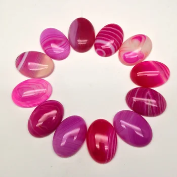 divat Rose Csíkos agates természetes kő gyöngyök cabochon ékszerek készítése 25X18MM varázsa Gyűrű tartozékok 12Pc/sok nincs lyuk