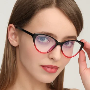 2021 Divat A Nők A Férfiak Macska Szemüveg Márka Tervezője Optikai Világos, Sima Szemüveg Vintage Női Nagy Keret Árnyalatok Rövidlátás Szemüveg