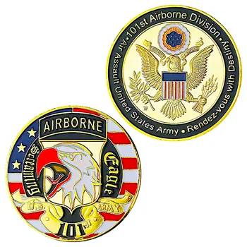 Katonai Érme 101st Airborne Division Sikoltozva Sas Kihívás Érme USA Hadsereg Aranyozott Emlékérme