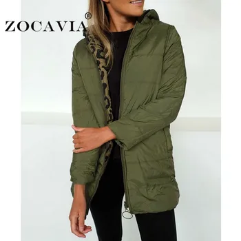 Leopárd Zubbonyok Kapucnis Dzseki Nő viseli Mindkét Oldalon Kabát Női Cipzáras Bomber Kabát Nő Téli 2021 Le Női Kabát