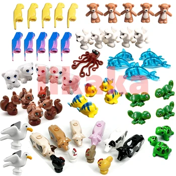 MOC Mini Állatok Blokkok Modell Sirály Pingvin Papagáj Kompatibilis Épület Tégla Építés Montessori Játékok Fiúknak Lányoknak Ajándék