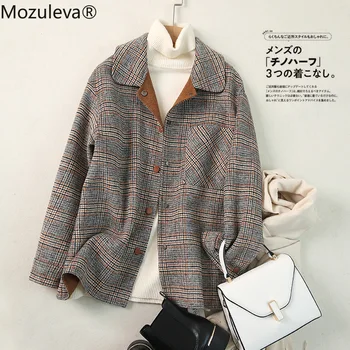 Mozuleva Magas Minőségű, Kétoldalas Gyapjú Kabát Női Őszi Téli Japán Stílusú, Laza, Hosszú Gyapjú Kabát, Kézzel Varrott Outwear