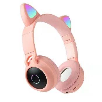 RGB Macska Fülét Vezeték nélküli Headset Mikrofon Sztereó Zene Bluetooth-Kompatibilis Fülhallgatót Támogatás Ellenőrző Lámpa Szín Legjobb Ajándék Fülhallgató
