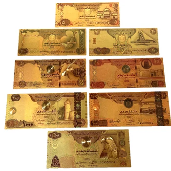8db Egyesült Arab Emirátusok Szaúd-Papír Arany Fólia Bankjegy-Nem-pénznem Gyűjtemény