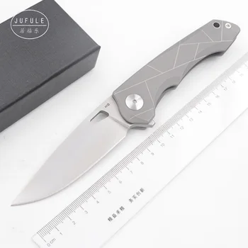 JUFULE Márka, Design HQ001 D2 penge acél fogantyú kemping zsebében túlélési EDC eszköz taktikai szabadtéri flipper összecsukható kés
