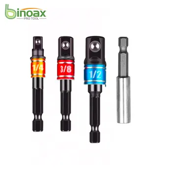 Binoax 3PCS Gyakorlat Aljzat Adapter Átalakító Hatása Vezető 60mm Kicsit Jogosultja Tér Socket Fúró Bit Bár Hosszabbító Készlet