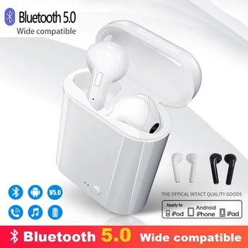 TWS i7s Bluetooth Fülhallgató Vezeték nélküli Fejhallgató Levegő Fülhallgató Sport Kihangosító Headset, Töltő Doboz, Android, Apple iPhone