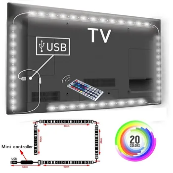 LED Szalag ,Bluetooth ALKALMAZÁS, Vezérlés, Háttérvilágítás TV,5V Szalag USB-Bluetooth-RGB Szalag Lámpa TV Háttér Dekoráció