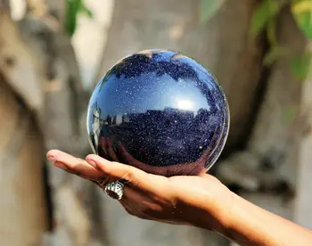 Természetes Kék Goldstone-Kék Homokkő Meditáció Gyógyító Gömb, Labda