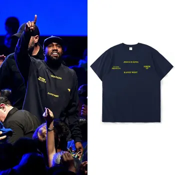 Nyári Kanye West Póló Női Jézus Király Tshirts Rövid Ujjú Harajuku 100% Pamut Férfi Tshirts Tees Városi ruhák