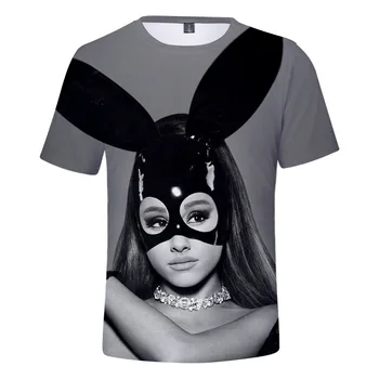 Ariana Grande 3D-s Póló Női Férfi Pamut Camisetas Mujer Streetwear T-shirt Hip-Hop Rövid Ujjú Póló