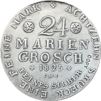 Német 2/3 Thaler Karl II 1825 másolás érmék