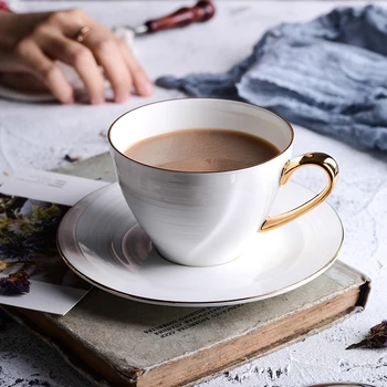 Porcelán kávés csészét meghatározott kerámia Európai Arany felni magas minőségű délutáni tea csésze tejeskávé, bögre mx11191436