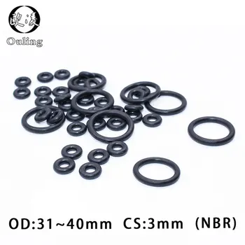20PC/sok Gumi Gyűrű NBR Tömítés O-Gyűrű CS3mm OD31/32/33/34/35/36/37/38/39/40*3mm O-Gyűrű Tömítés Nitril Tömítések, Olaj Gyűrű Alátét