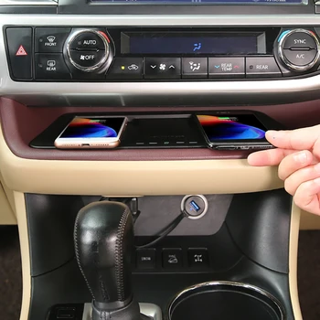 15W gyors telefon töltő, autó QI vezeték nélküli töltővel töltés pad lemez telefon tartó Toyota Highlander a 2015-2020 közötti iPhone 8 11
