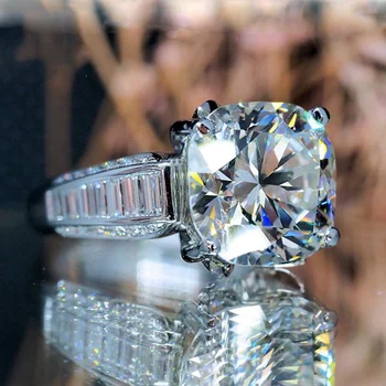 Huitan Temperamentum Párnát Vágott Női Gyűrű Luxus Intarziás Magas Minőségű Cirkónia Elegáns Esküvő, Eljegyzés, Divat Ékszerek