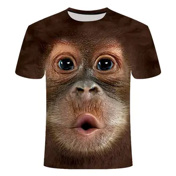 Új T-shirt 3d Nyomtatás Férfi, mind a Női Azonos Állat a Majom T-shirt Rövid Ujjú Vicces Tervezési Alkalmi Top Grafikus póló
