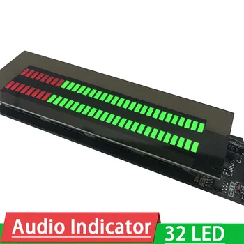 Audio Szint Kijelző Sztereó Zenei Spektrum kijelző 32 LED VU Meter Erősítő DC 12V 24V-os Autós MP3 lejátszó