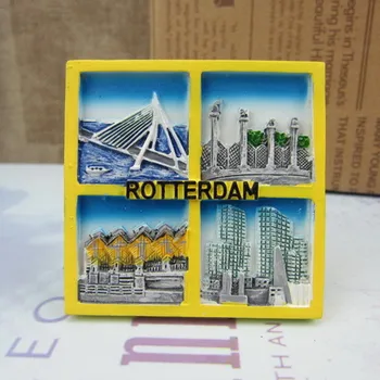 Hollandia Hűtő Mágnes Rotterdam Hollandia Turizmus Ajándéktárgyak Hűtőmágnesek Kézműves Utazási AJÁNDÉK ÖTLET, Otthon Dekoráció