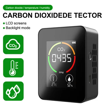 Többfunkciós Thermohygrometer CO2-Mérő, CO2 Érzékelő Haza Intelligens Gázelemző készülékek Háztartási Digitális Légszennyezés Monitor