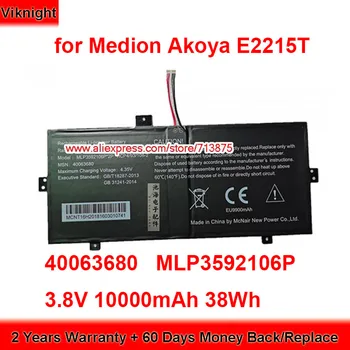 Új 40063680 Akkumulátor MLP3592106P a Medion Akoya E2215T E2217T E2218T E2221T E2228T 3.8 V 38Wh