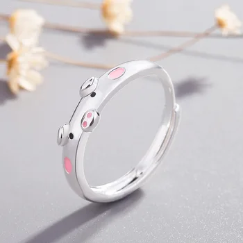 1db Kreatív Aranyos Rózsaszín Piros Malac Gyűrűk Népszerű Szerencse Malacka Állat Pár Nyitó Gyűrű Nők Férfiak Ékszerek Szerelmesei Ajándékok Állítható