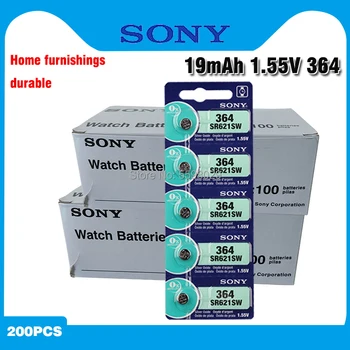 200pc Sony 621 Óra Akkumulátor AG1 LR621 sr621sw 364A 1,5 V LR60 Ezüst-Oxid gombelem Akkumulátor Nézni Elektronikus Számológép
