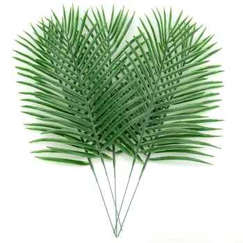 20db Nagy Műanyag Mesterséges Zöld Levél Trópusi Palm Lombozat Levelei Növény Hawaii Party Esküvői Otthon Kert Dekoráció