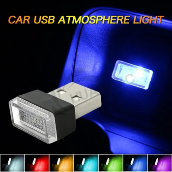 Hordozható Autós Mini Színes Gradiens USB Hangulat Világítás LED Auto A Dekoratív Lámpa Környezeti Fény Neon vészvilágítás