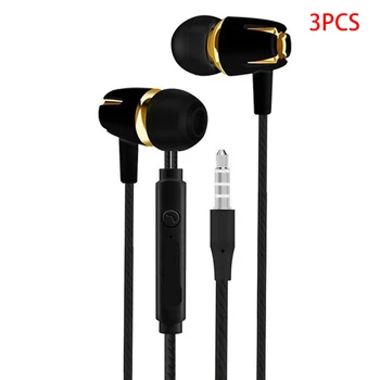 3 Db Ear Fülhallgató Futó Sport Fejhallgató, Vezetékes Earplug Fülhallgató Mikrofon Android, IOS