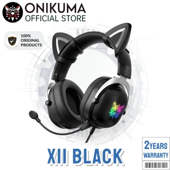 Onikuma X11 Fekete Aranyos Macska Fülét Fejhallgató Mikrofon Aranyos Gaming Headset Mikrofon pedig zajszűrős Fejhallgató Szerencsejáték Led Li