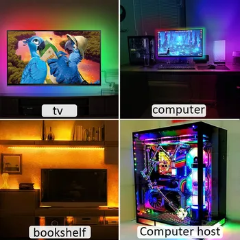 USB Led Szalag Lámpa Távoli Szoba, Nappali Tv-Háttérvilágítás Neon Szalag Hálószoba Pc Gaming Monitor Hangot Fél Led Szalag