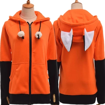 Cosplay jelmez Kapucnis Kabát, meleg narancssárga pulóvert Állat Róka Fülét Cosplay Unisex Kapucnis