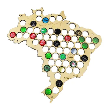 Brazília Sört Kap Térkép Brazil Fából Készült Sört Kap Csapda Üdítő Caps Kijelző Térkép Brasil Sört Kap Lakberendezés Rétegelt Lemez Kézműves Térkép