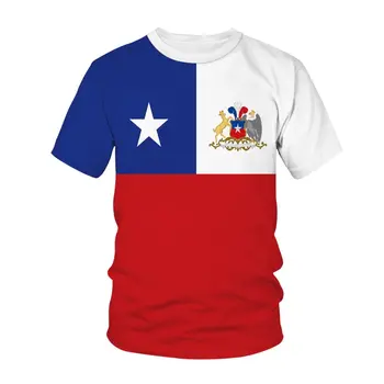 Chile Zászló 3D Nyomtatás póló-Férfi, Női Divat Nyomtatás póló Gyerekek, Fiúk, Lányok, Ruha Gyerek Felsők pólók