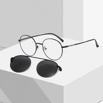 KANSEPT Mágneses Polarizált Klip Napszemüveg Nők, Férfiak, Kerek Szemüveg Keret Optikai Rövidlátás Szemüveg Kapható Szemüvegek