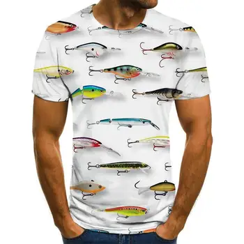2021 nyáron új 3D-s nyomtatási férfi póló hal minta a férfiak, mind a nők alkalmi póló divat trend ifjúsági jóképű hip-hop rövid s