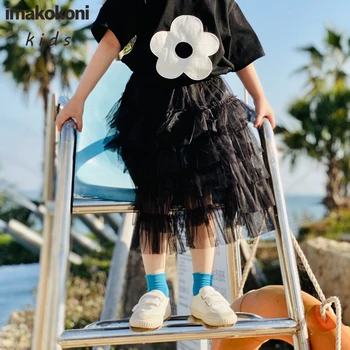 imakokoni eredeti gyermek ruházat fekete háló szoknya összes mérkőzés torta szoknya nyári lányok új 0119