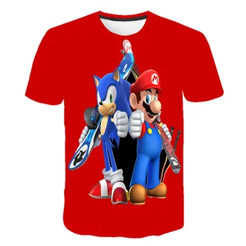 Super Sonic Gyerekek T-Shirt 4-14 Éves Gyermekek 3D Vicces Nyomtatás Póló Fiúk Lányok Rajzfilm Anime Póló Nyári Gyerekek T-Shirt Maximum