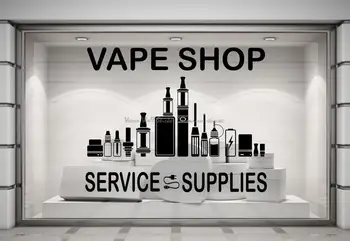 Vape fali matrica bolt, e-cigaretta szolgáltatás, illetve ellátás fal kirakat üveg dekoráció vinyl matrica freskó Y7