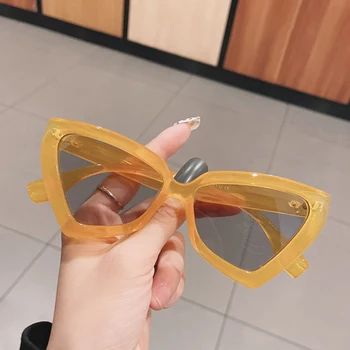 Vintage Retro Macska Szeme Női Napszemüveg Divat Kék Sárga Szemüveg Shades UV400 Férfi Női Trend Sokszög napszemüvegek 2021