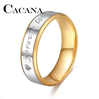 CACANA Rozsdamentes Acél Gyűrűk A Nők Örökké Szeretni Kör Eljegyzési Divat Ékszerek Gyűrűk