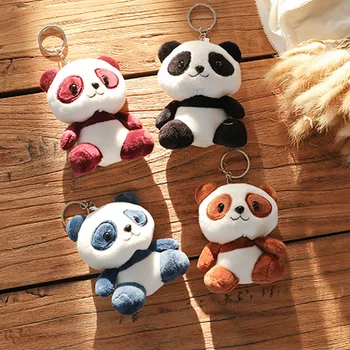 Kedves Panda Állat Babák 10CM Baba, Plüss Játékokat, 4 Színben kulcs lánc, gyűrű, Medál, Plüss Játékok Gyerekeknek Ajándék