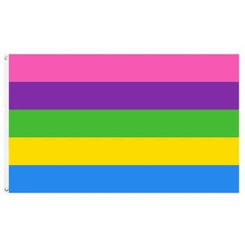 60x90cm/90x150cm Multisexuality LMBT LGBTQIA Pride Flag 2x3ft/3x5ft Szivárvány Meleg Banner