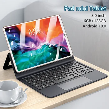 Tablet Pad mini 8.1 cm Tablete PC 6 GB RAM+128GB ROM Tablette rajz Android 10.0 elektronikus tabletta 4G/5G hívás Tabletta