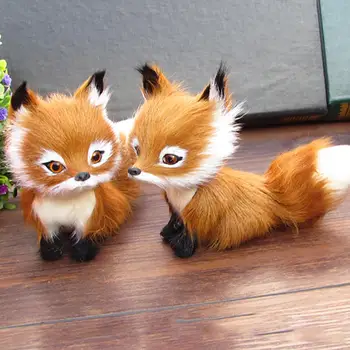 Új Szimuláció brown fox játék bundákat guggolva fox modell lakberendezési Állatok Világon, Statikus Figurák Játékok Ajándék Kölyök