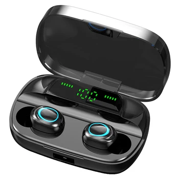 S11-TWS Bluetooth Headset 5.0 Vezeték nélküli Dual In-Ear Digitális Kijelző Sztereó Sport IPX7 Vízálló Fülhallgató 3500 MAh Akkumulátor