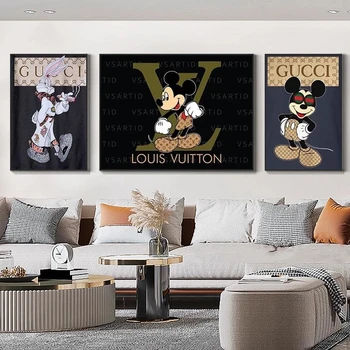 Divatos Márka Disney Plakátok Mickey Egér Vászon Wall Art Festmény Nyomtatott Festmény, Nappali, Lakberendezés Ajándék